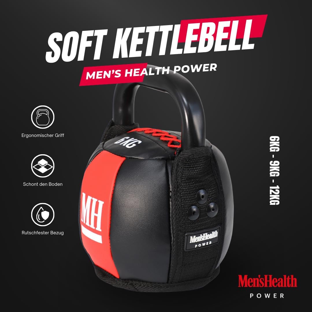 Kettlebell cu înveliș moale și mâner, greutate 6–12 KG, Lukadora