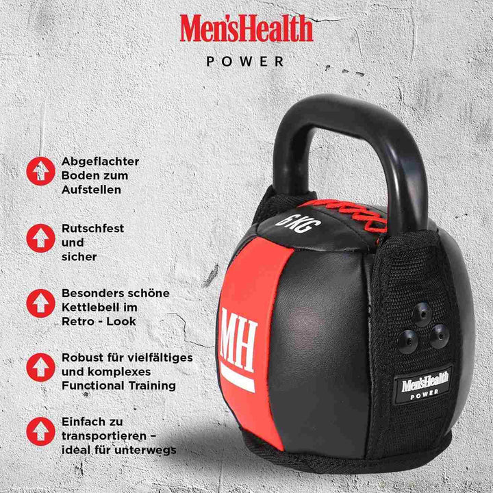 Kettlebell cu înveliș moale și mâner, greutate 6–12 KG, Lukadora