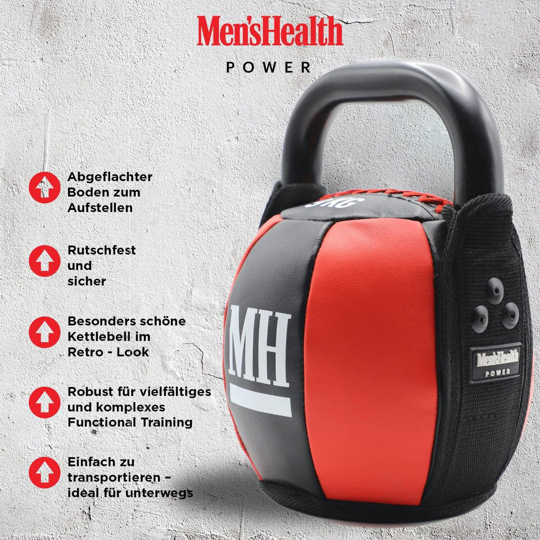 Kettlebell cu înveliș moale și mâner, greutate 6–12 KG, Lukadora