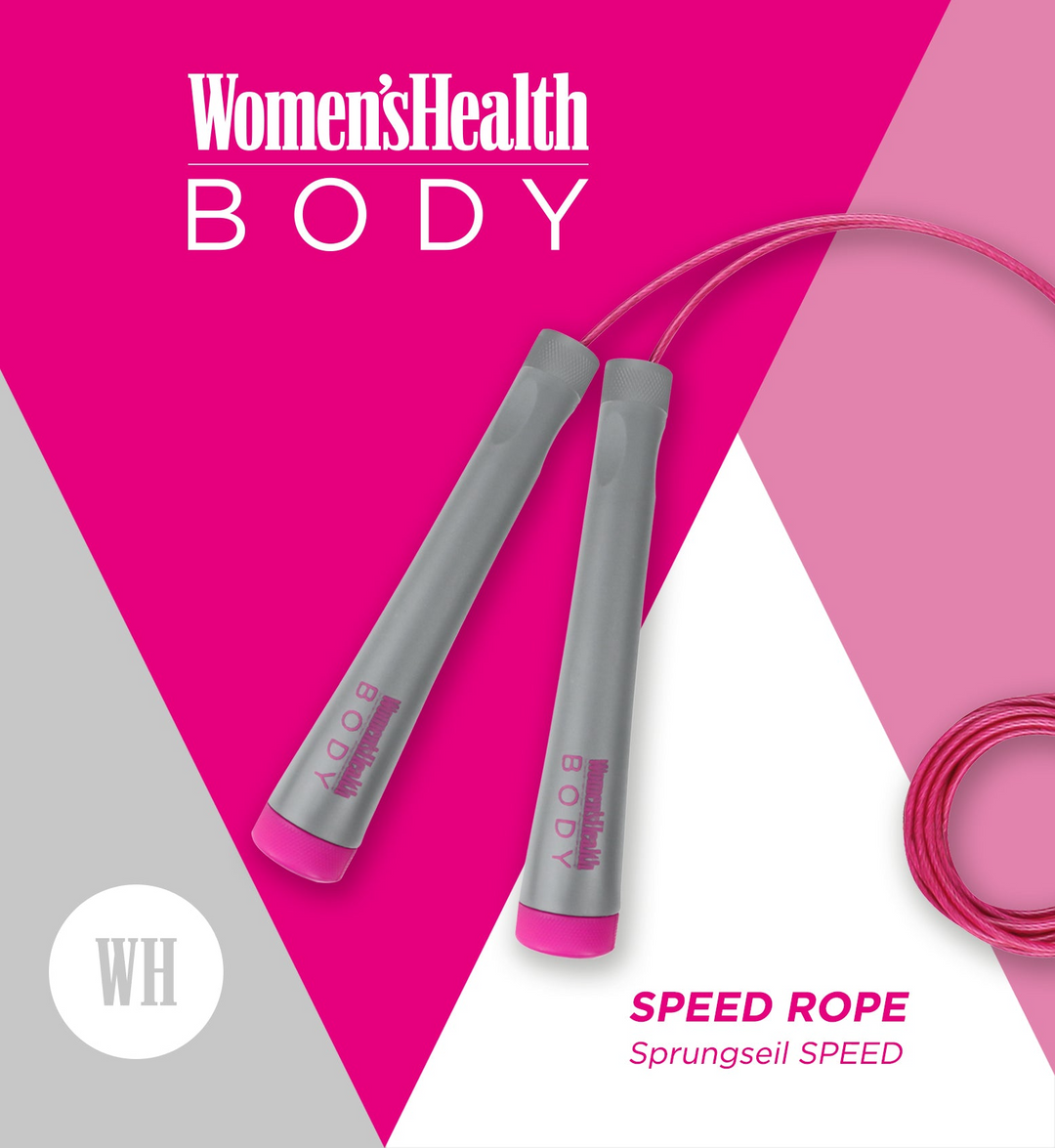 Coardă de sărit, roz/gri, Lukadora