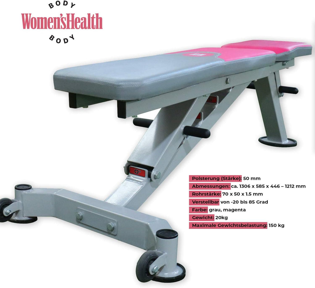 Bancă înclinată reglabilă – roz/gri, Lukadora