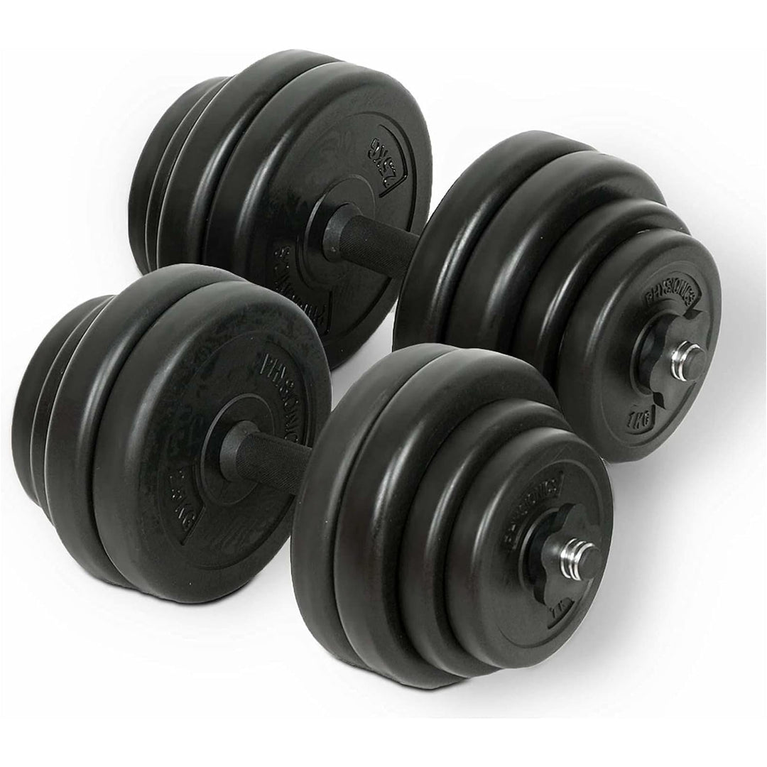 Set gantere plastic umplute cu ciment, 30kg, Physionics - Gorilla Sports Ro