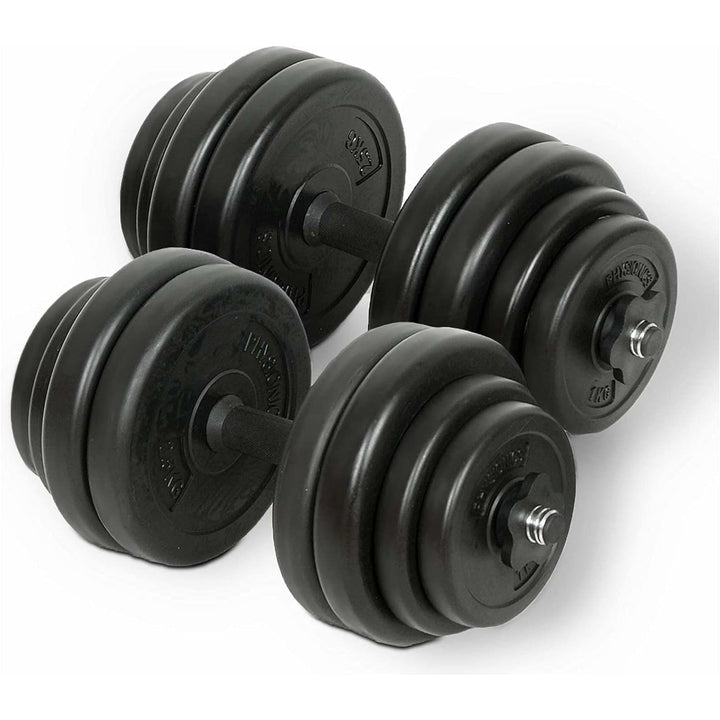 Set gantere plastic umplute cu ciment, 30kg, Physionics - Gorilla Sports Ro