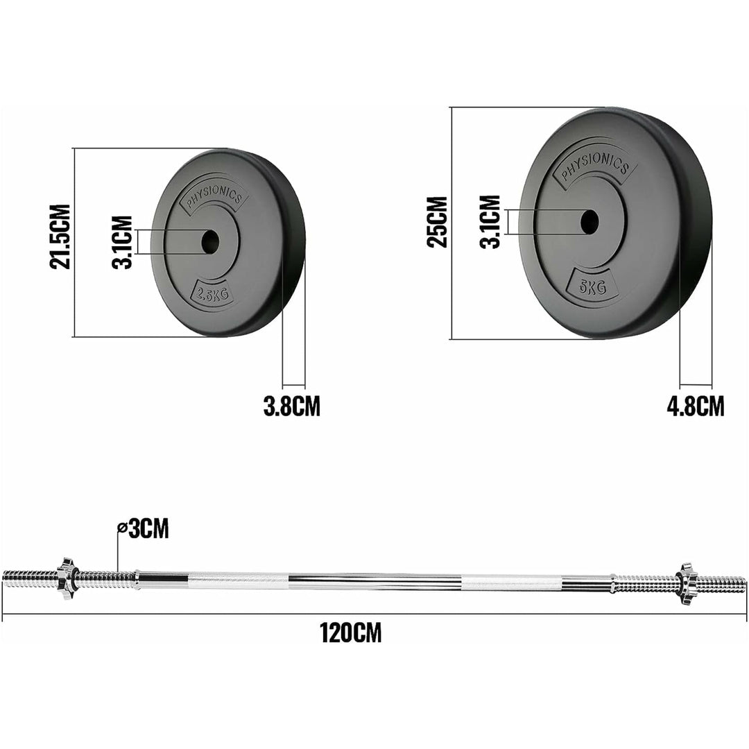 Set bara cu discuri, 20 kg, Physionics - Gorilla Sports Ro