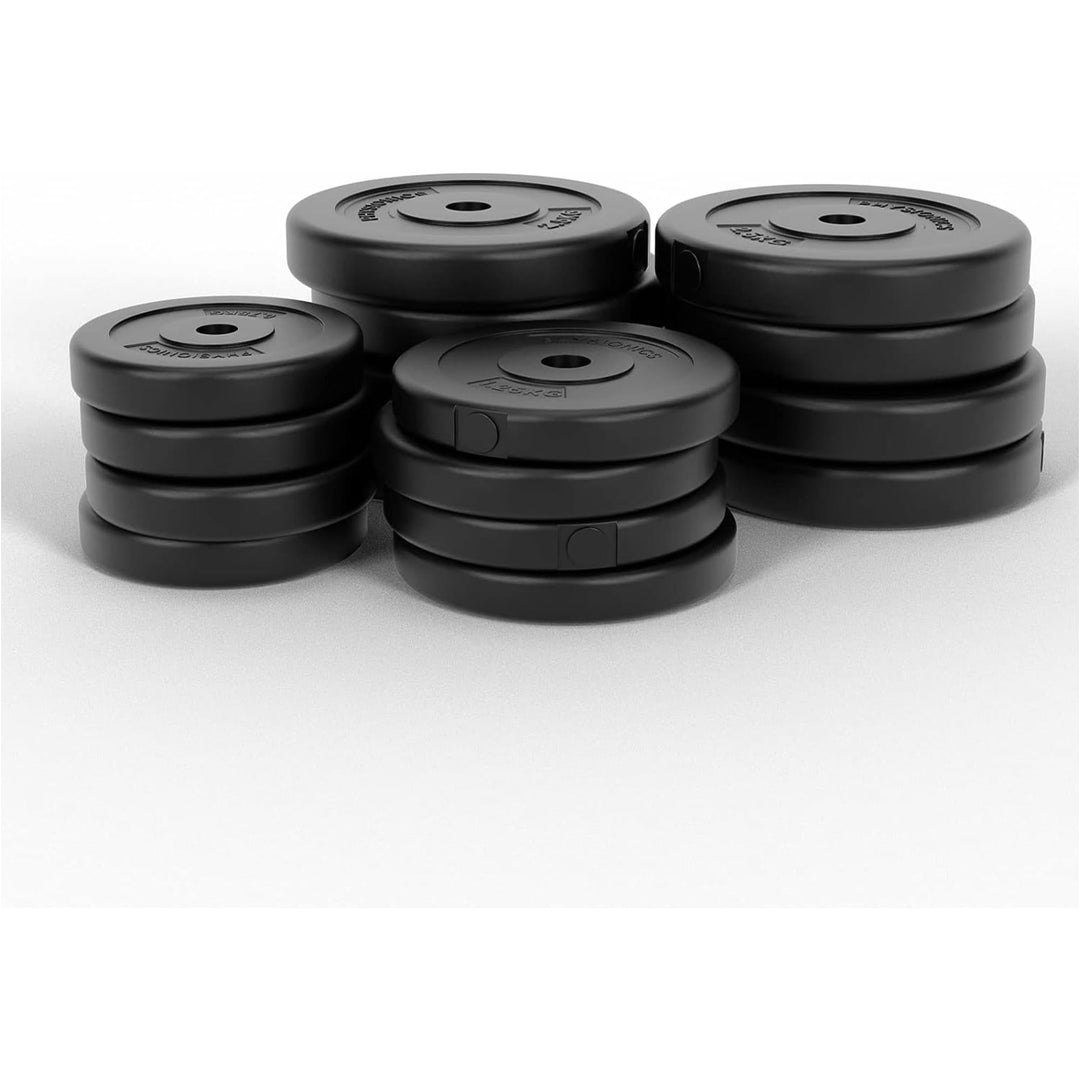 Banca ajustabila, multifunctionala + set gantere 2 x 15kg, Physionics - Gorilla Sports Ro