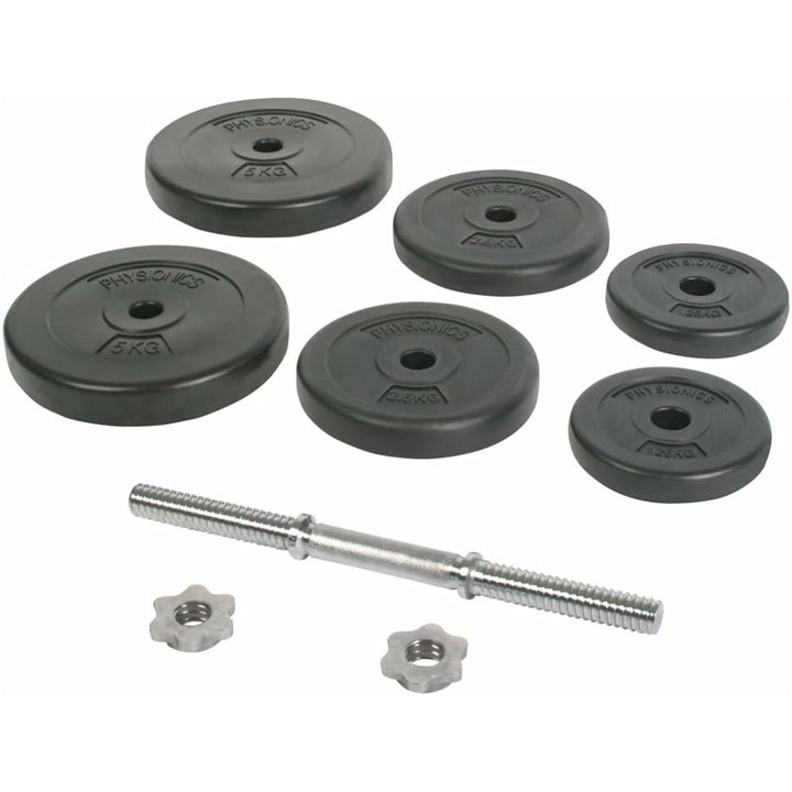 Gantera plastic umpluta cu ciment, 20kg, Physionics - Gorilla Sports Ro