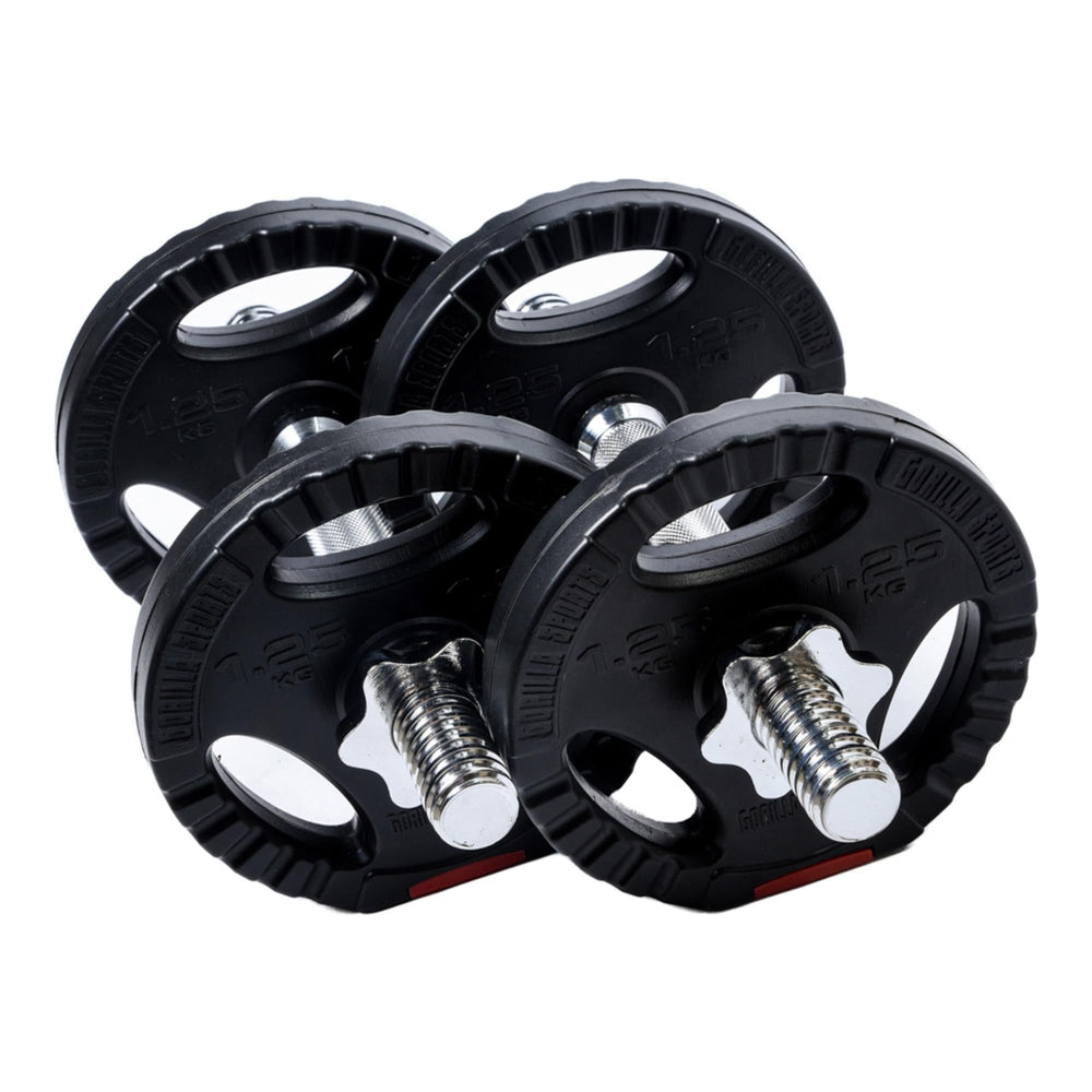 Set gantere reglabile din ciment cu grip de 10 KG - Gorilla Sports Ro