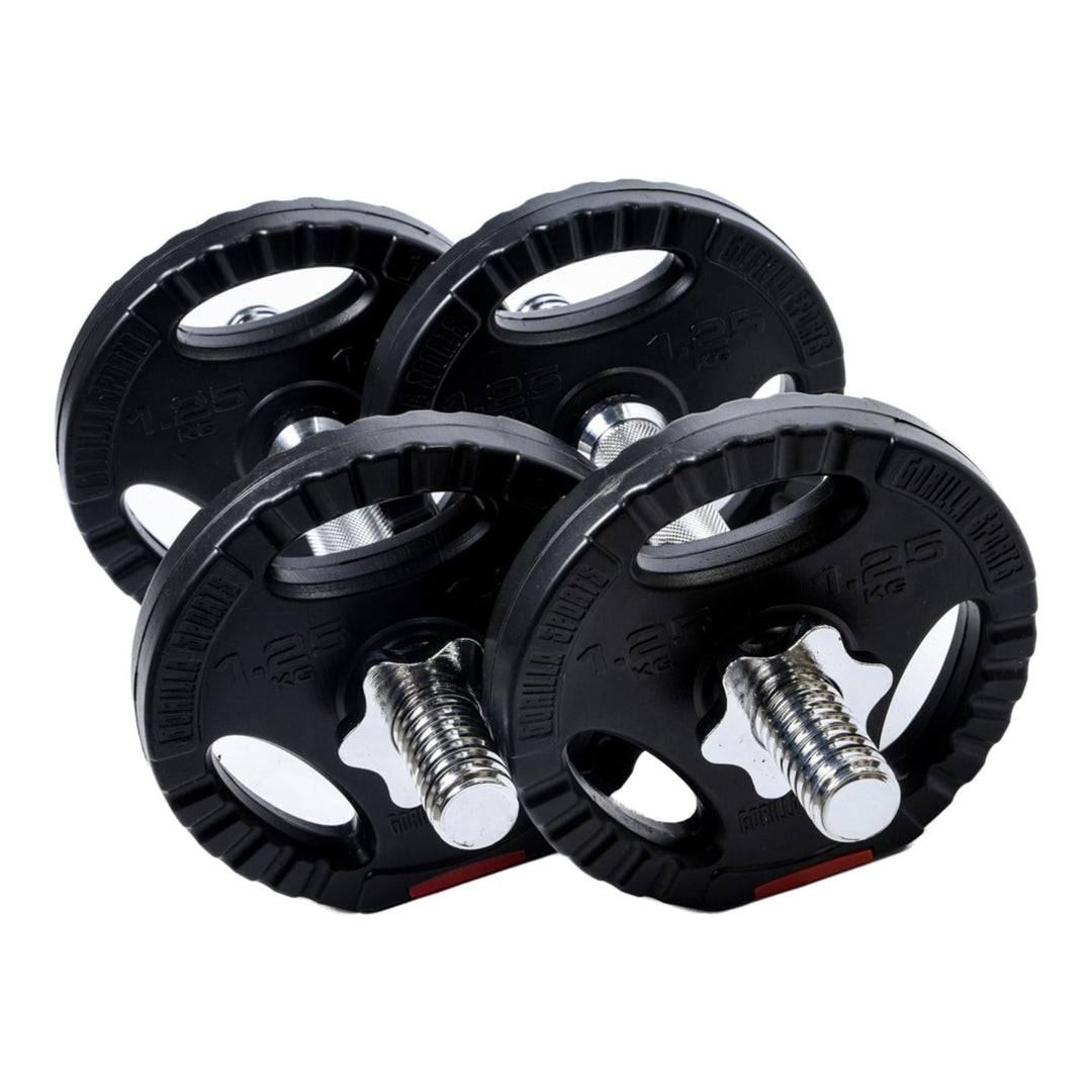 Set gantere reglabile din ciment cu grip de 10 KG - Gorilla Sports Ro