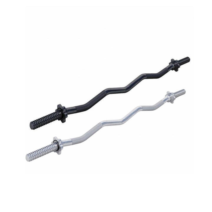 Bară SZ argintiu/neagră de 120 cm cu piulite Gorilla Sports