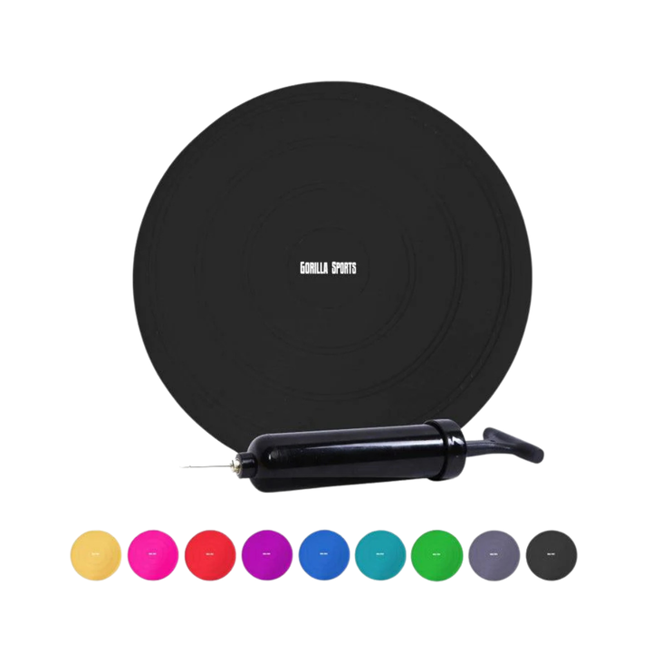 Pernă cu aer pentru fitness în diferite culori, inclusiv pompă de aer Gorilla Sports