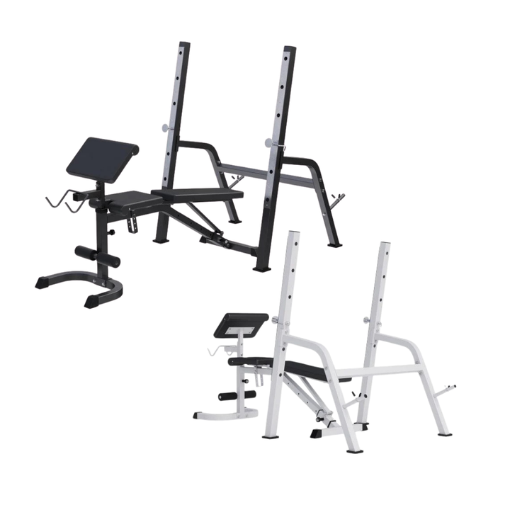 Bancă inclinat/declinat reglabilă cu suport Scott Alb/Negru Gorilla Sports