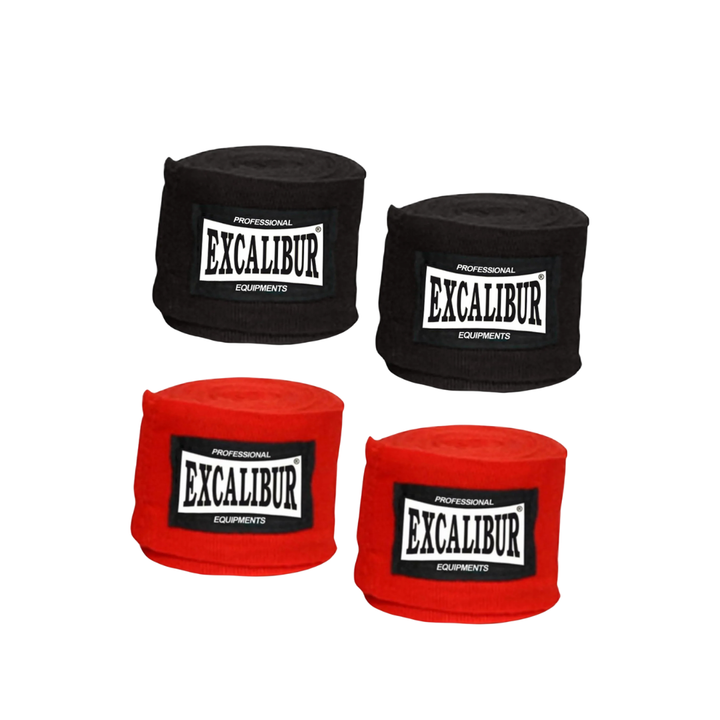 Bandaj de box CLUB PRO negru/rosu Excalibur