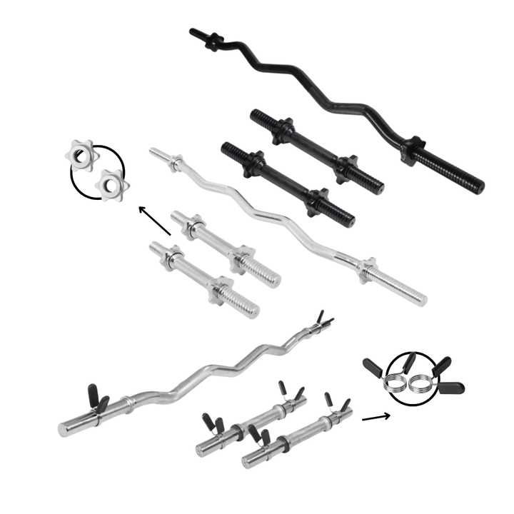 Set Bara Z 120 cm, 2 Gantere 35 cm cleme/piulite Gorilla Sports