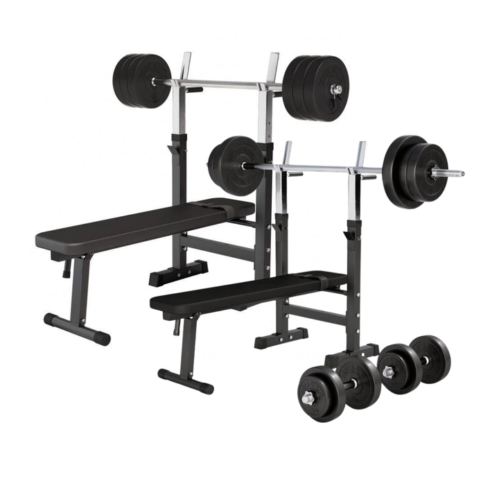 Banca piept cu suport reglabil + set de greutati, 38-70 Kg Gorilla Sports