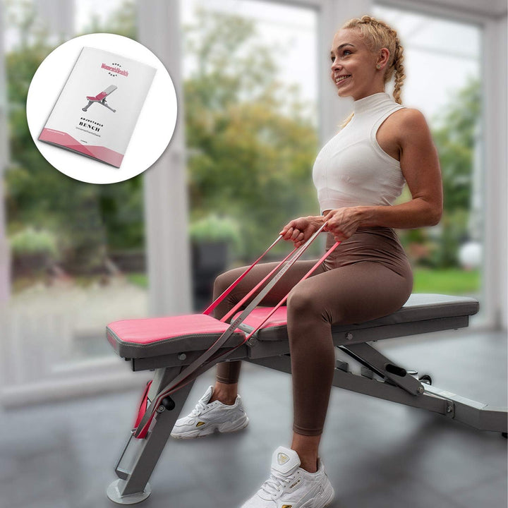 Bancă înclinată reglabilă – roz/gri, Lukadora