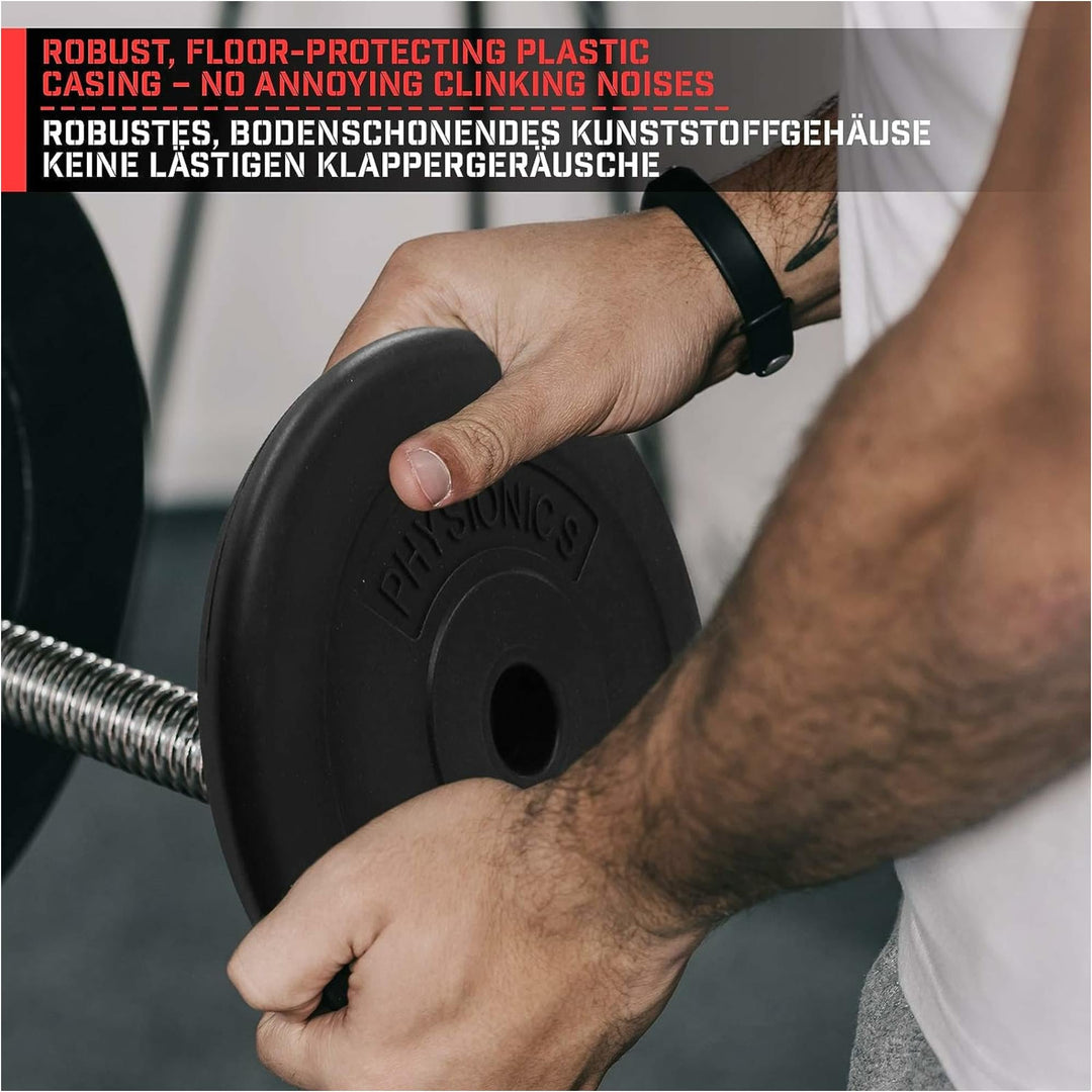 Set discuri din plastic umplute cu cimnet, 2 x 7.5kg, Physionics - Gorilla Sports Ro