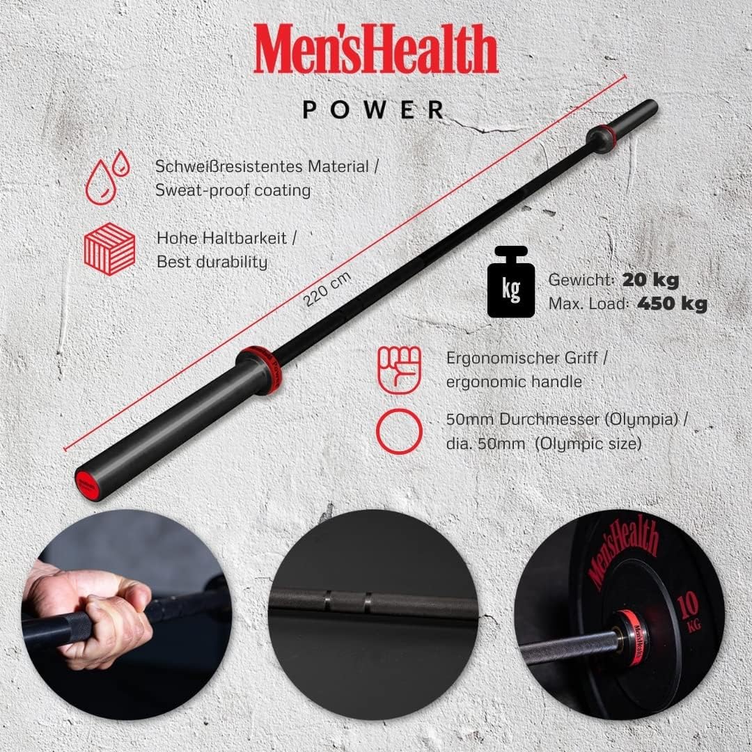 Bară olimpică, 50/51 mm, neagră, Lukadora