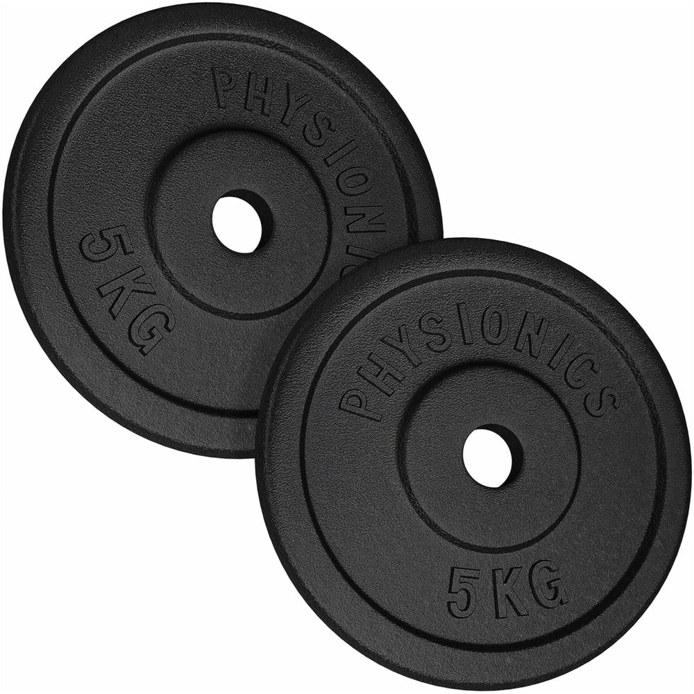 Set discuri fonta, negru, 30mm, 2 x 5kg Physionics - Gorilla Sports Ro