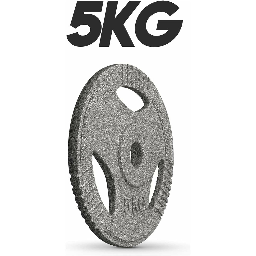 Set discuri fonta cu maner, 1 x 5kg, 30mm, Physionics - Gorilla Sports Ro