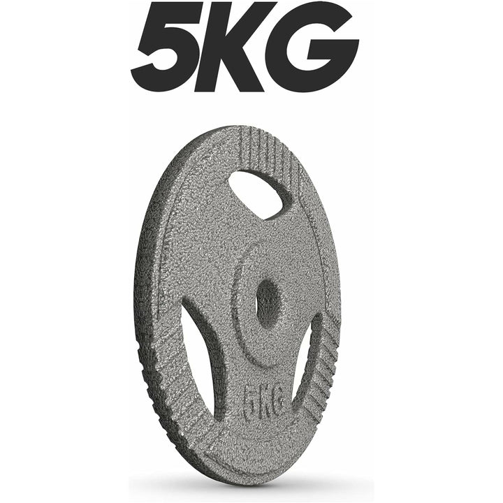 Set discuri fonta cu maner, 1 x 5kg, 30mm, Physionics - Gorilla Sports Ro