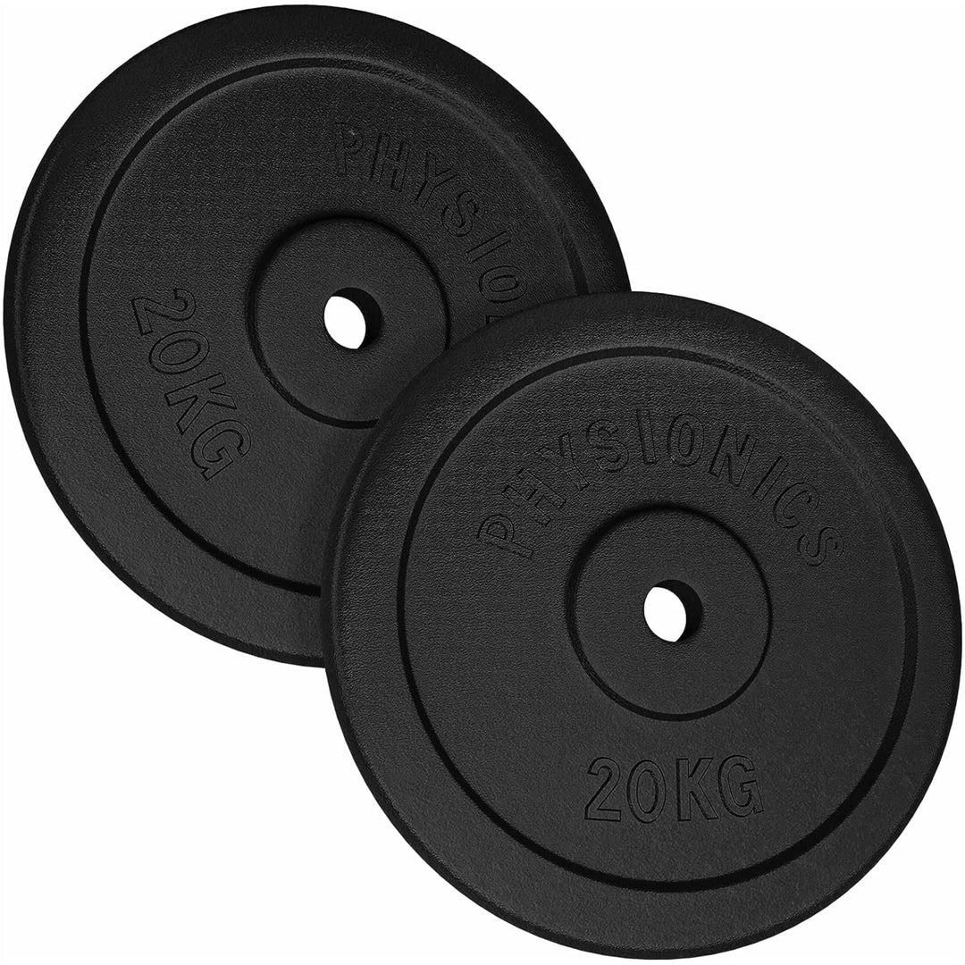 Set discuri fonta, negru, 30mm, 2 x 20kg Physionics - Gorilla Sports Ro