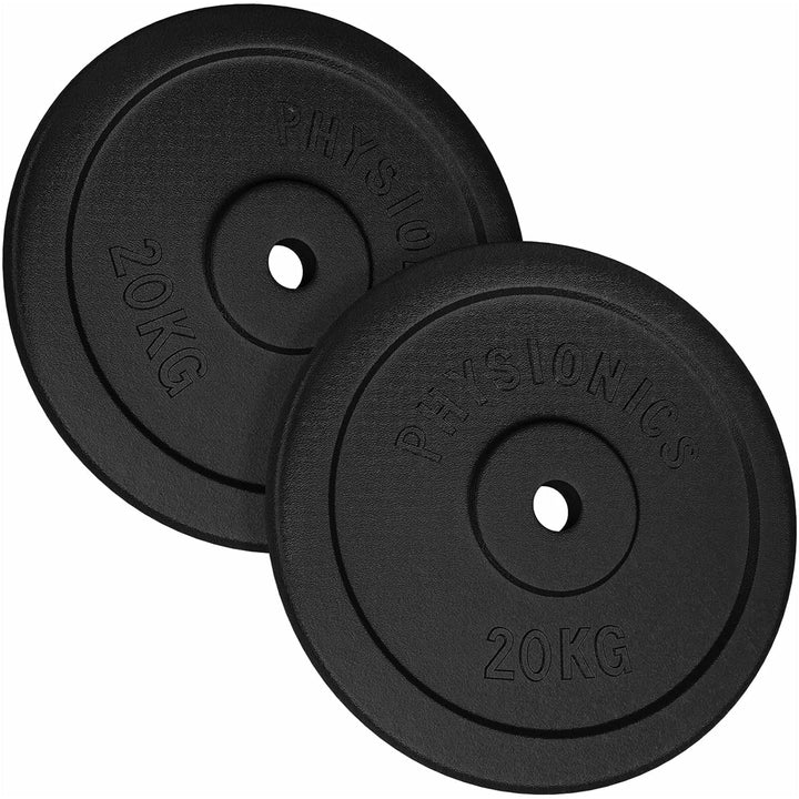 Set discuri fonta, negru, 30mm, 2 x 20kg Physionics - Gorilla Sports Ro