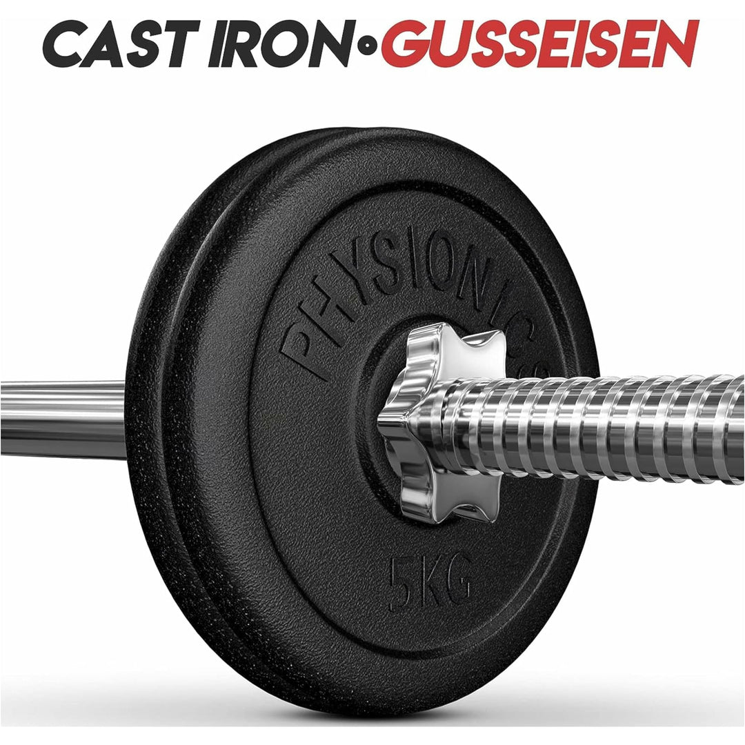 Set discuri fonta, negru, 30mm, 2 x 5kg Physionics - Gorilla Sports Ro