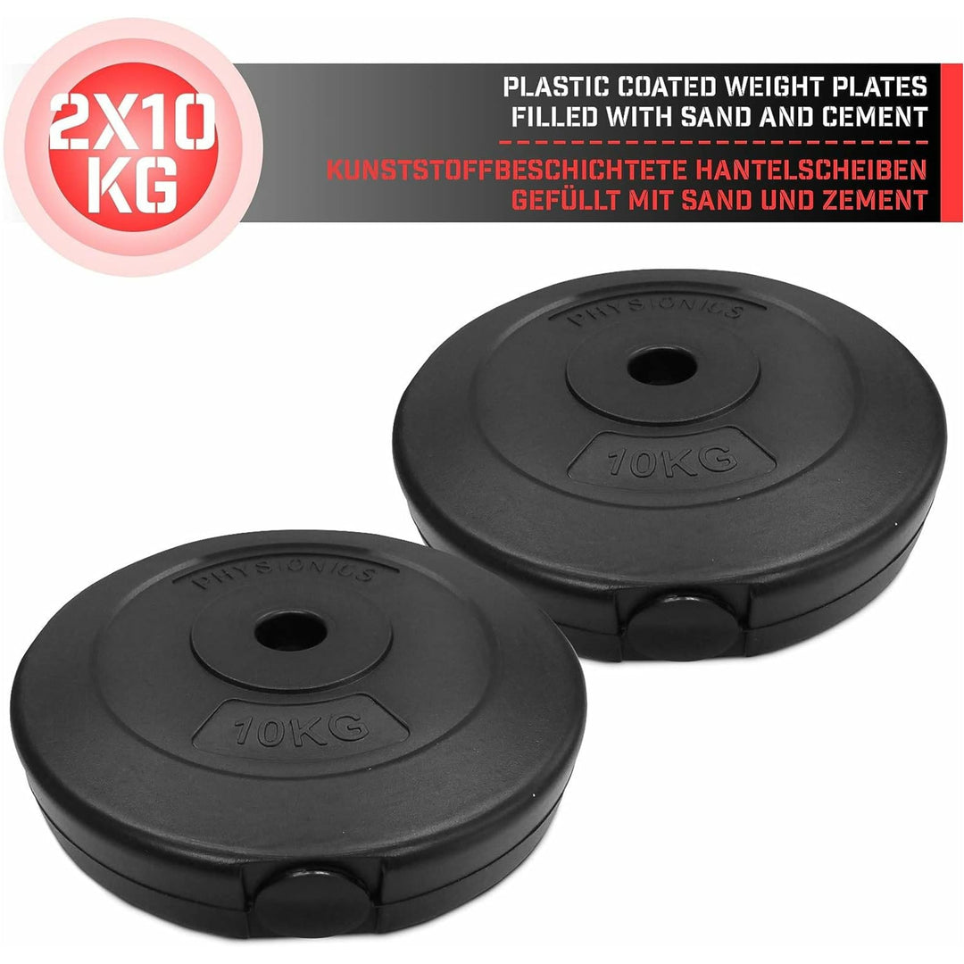 Set discuri din plastic umplute cu cimnet, 2 x 7.5kg, Physionics - Gorilla Sports Ro