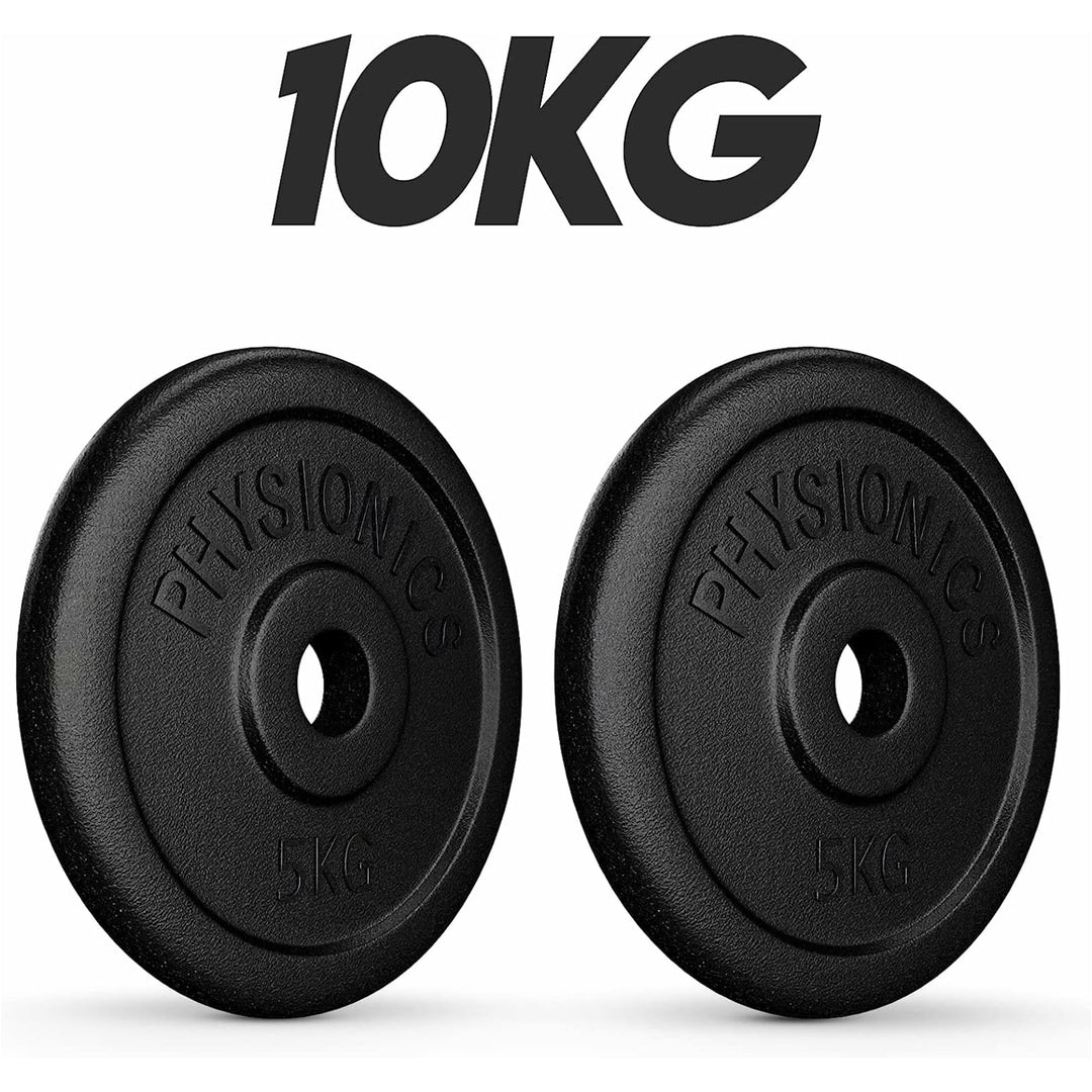 Set discuri fonta, negru, 30mm, 2 x 5kg Physionics - Gorilla Sports Ro