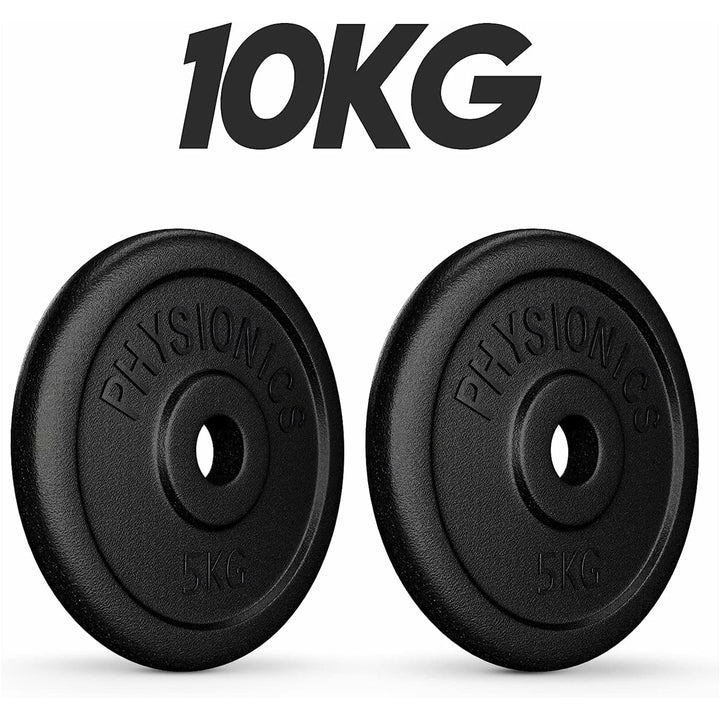 Set discuri fonta, negru, 30mm, 2 x 5kg Physionics - Gorilla Sports Ro