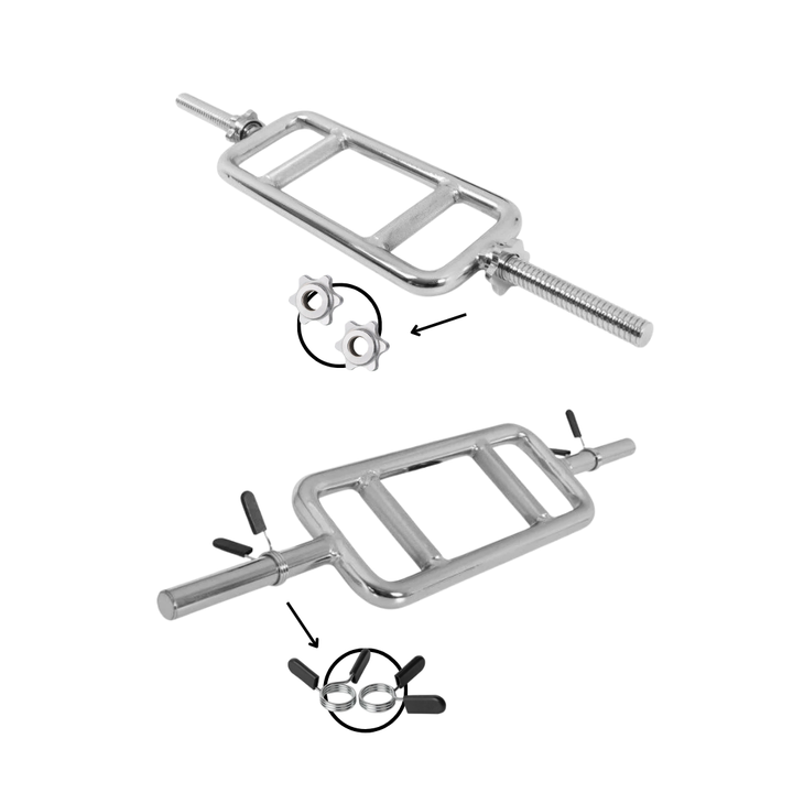 Bara triceps, 86 cm, cu prinderi pentru greutati, Metalic/Argintiu Gorilla Sports