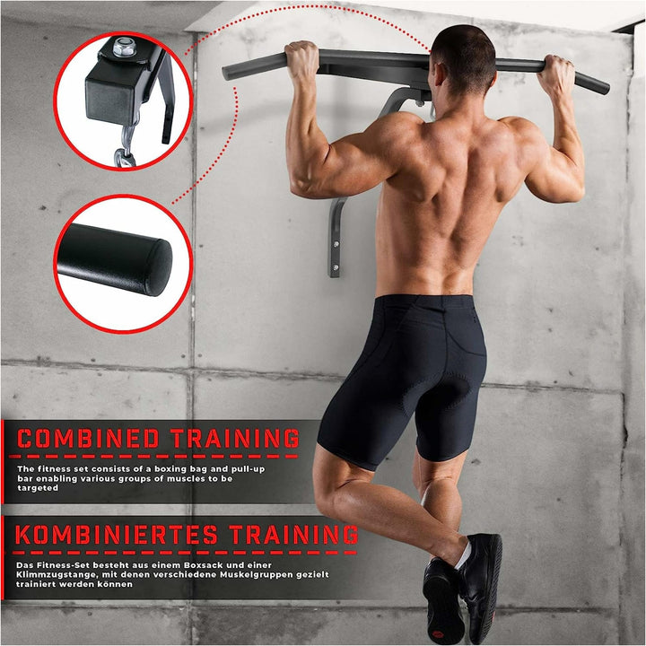 Set sac de box si bara de tractiuni, Physionics - Gorilla Sports Ro