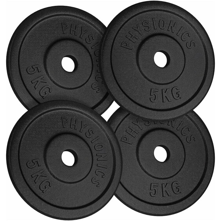 Set discuri fonta, negru, 30mm, 4 x 5kg Physionics - Gorilla Sports Ro