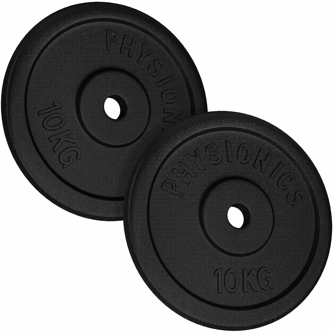 Set discuri fonta, negru, 30mm, 2 x 10kg Physionics - Gorilla Sports Ro