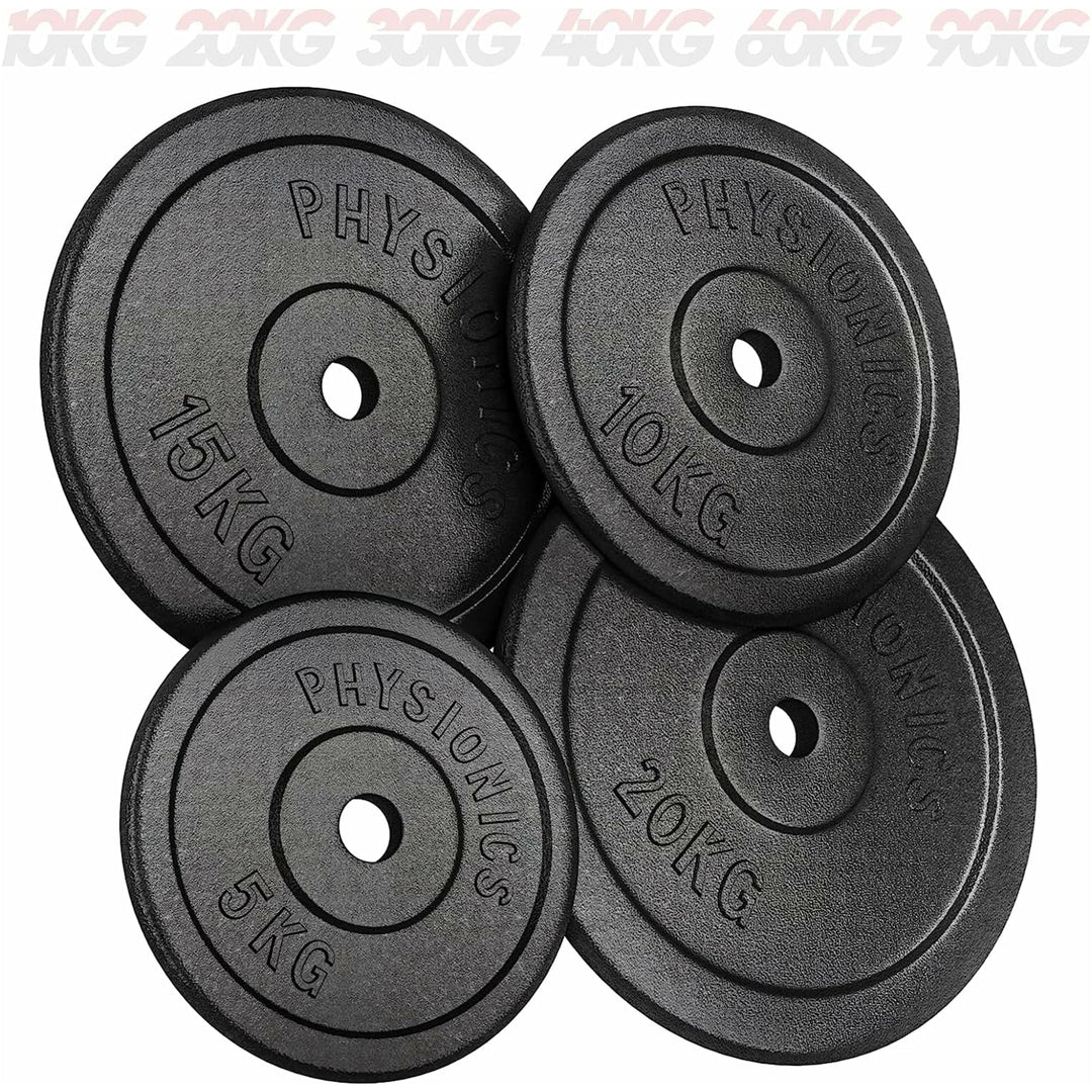 Set discuri fonta, negru, 30mm, 2 x 10kg Physionics - Gorilla Sports Ro