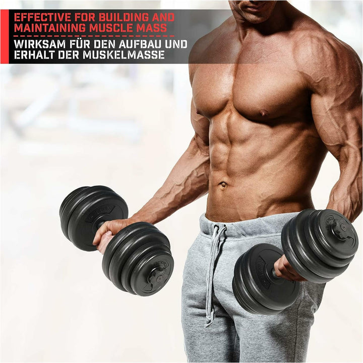 Set discuri din plastic umplute cu cimnet, 2 x 2kg, Physionics - Gorilla Sports Ro