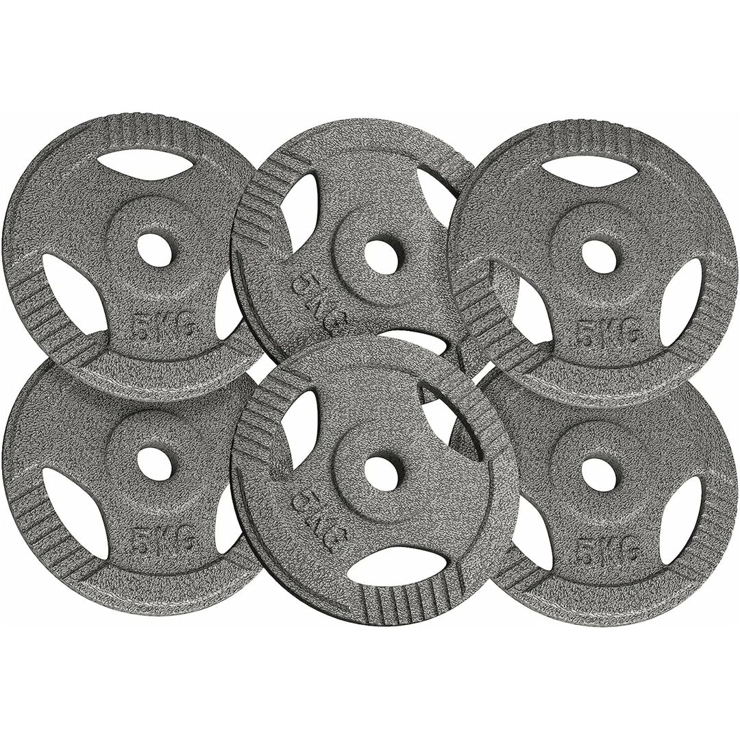 Set discuri fonta cu maner, 6 x 5kg, 30mm, Physionics - Gorilla Sports Ro