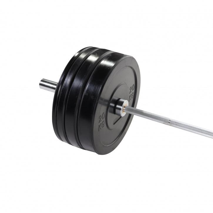 Set haltera cu discuri olimpice si cleme de siguranta pe arc, negru, 140 kg Gorilla Sports