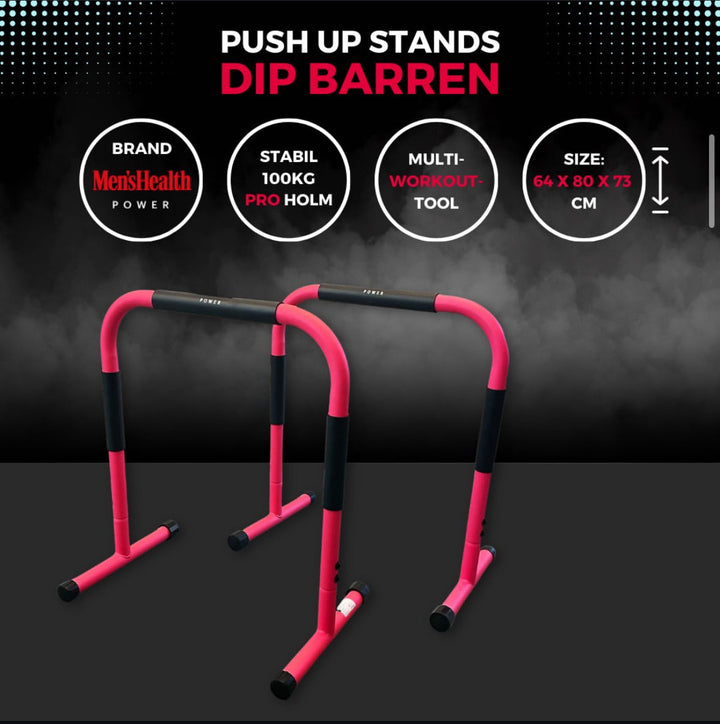 Bare pentru exerciții dips, rosu, Lukadora