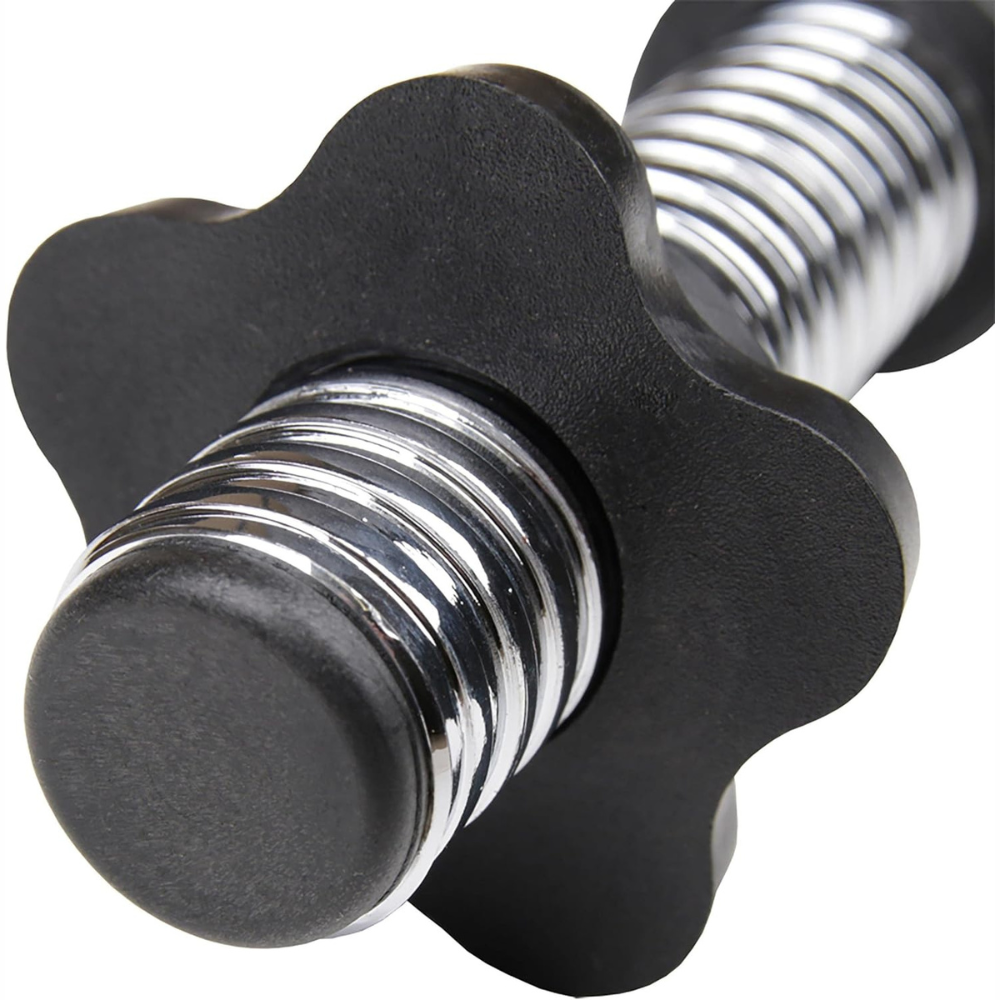 Bara cromata greutati, scurta, cu filet, lungime 35 cm, diametru 30 mm, negru/argintiu ScSports