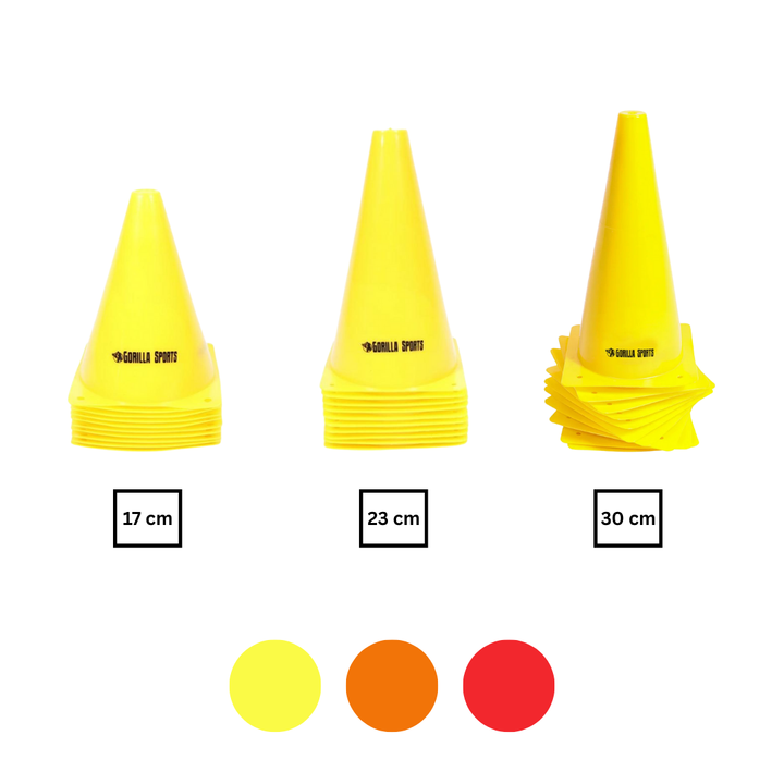 Set de 10 conuri, Gorilla Sports, Multiple Culori,  1- 30 cm