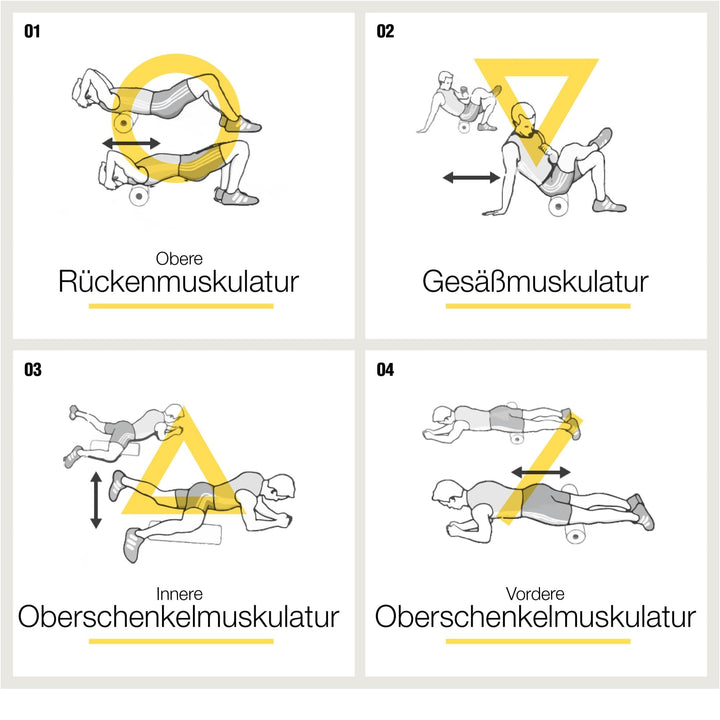 Rola de masaj din spuma negru/alb 33 cm - Gorilla Sports Ro