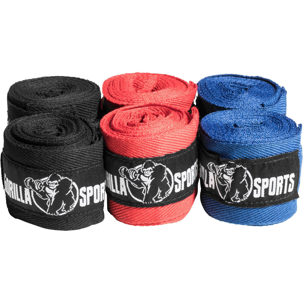 Bandaje de box 255 cm negru, albastru, roșu - Gorilla Sports Ro