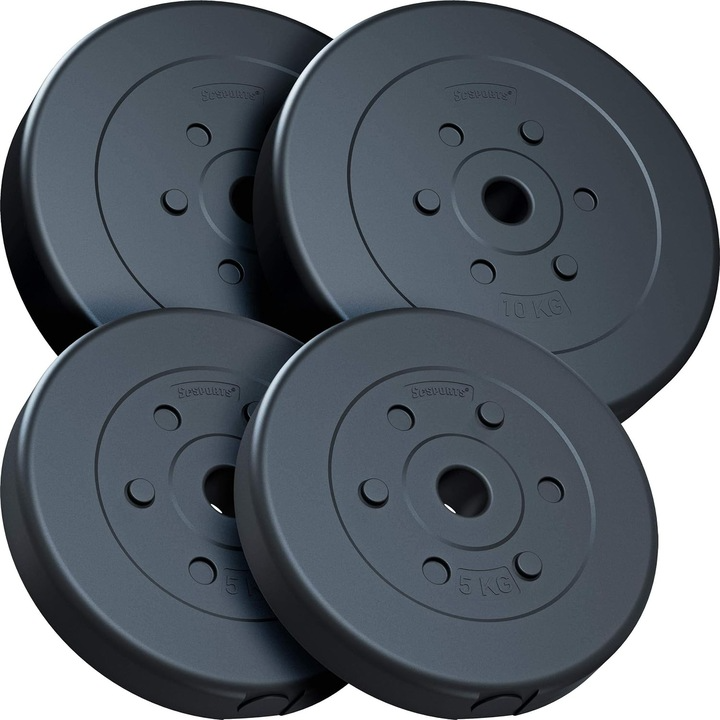 Set de discuri de greutate, 30 kg, 30/31mm, ciment, plastic ScSports