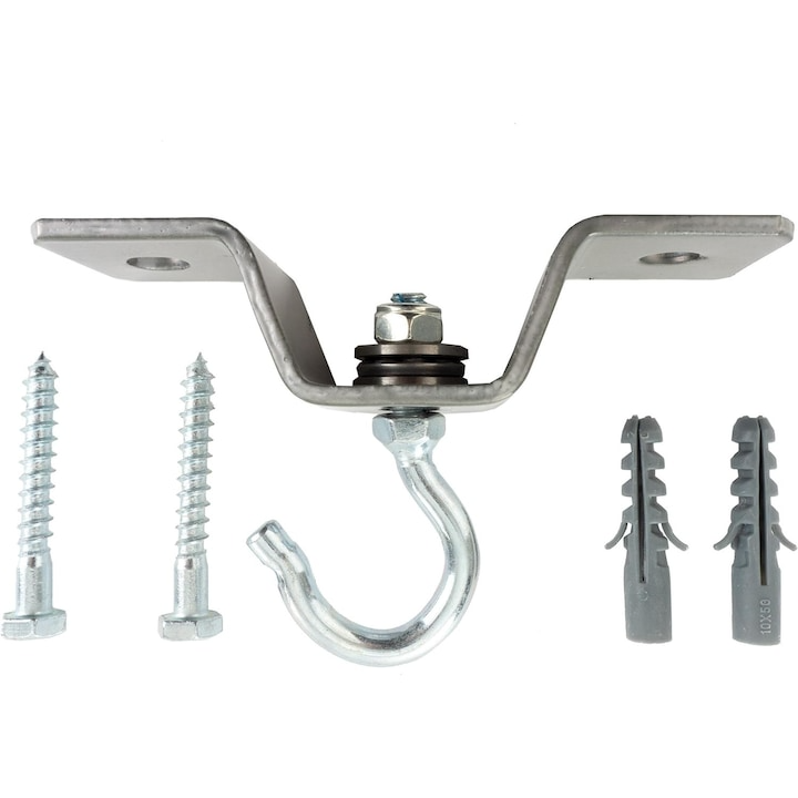 Carlig de tavan rotativ cu suruburi si dibluri, alb Anaterra Anaterra