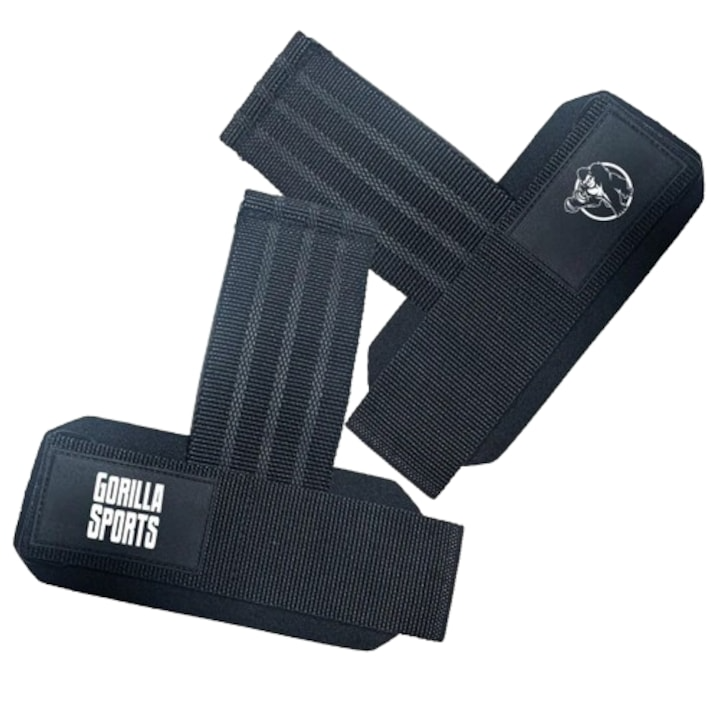 Curele de ridicare Power Grip, negru, Gorilla Sports