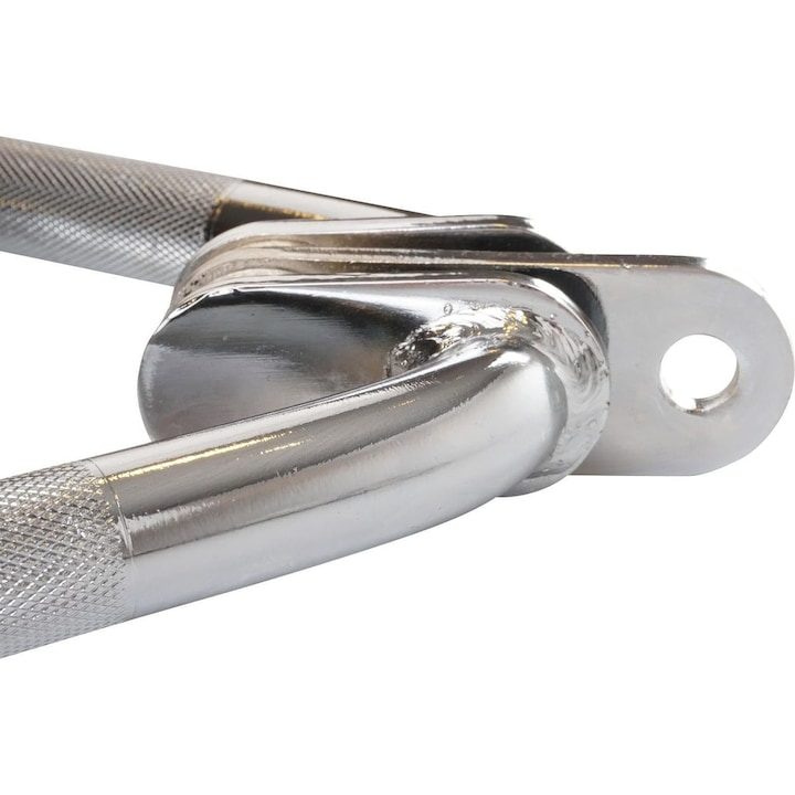 Maner triceps curl grip, rotativ, suprafata de prindere zimtata, otel, cromat ScSports