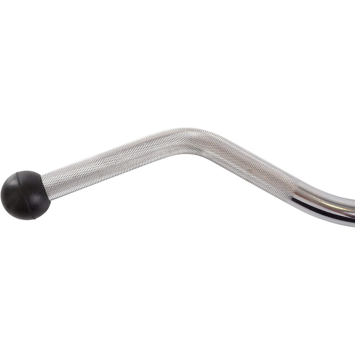 Maner curl cu articulatie pivotanta, rotativ, suprafata de prindere zimtata, otel, cromat ScSports