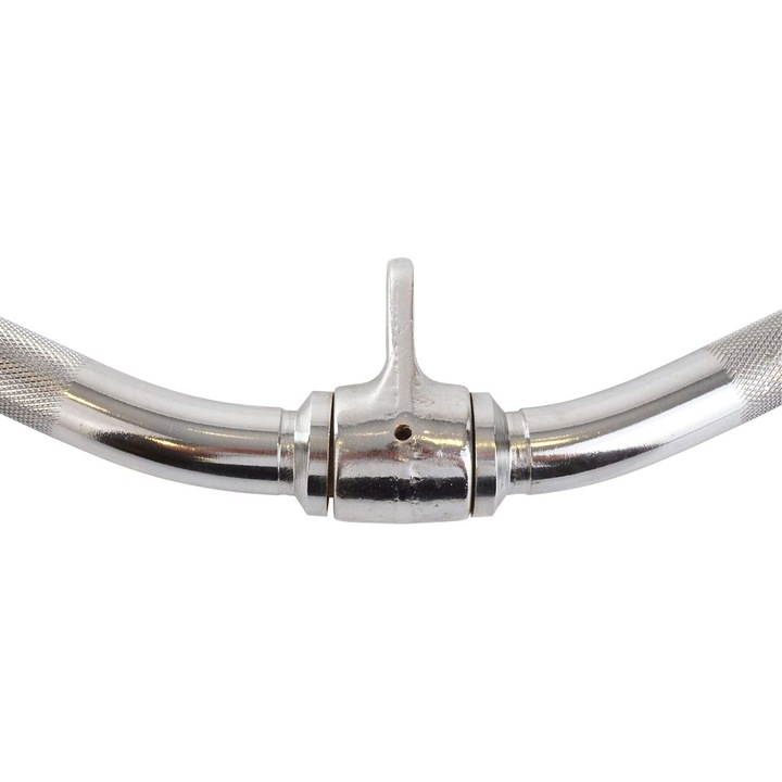 Maner curl cu articulatie pivotanta, rotativ, suprafata de prindere zimtata, otel, cromat ScSports