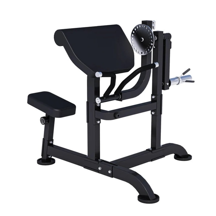 Banca Scott, banca biceps curl 2 in 1 Pro, negru, Maxxus